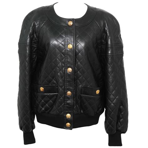 vintage chanel leather jacket|vintage chanel jacket for sale.